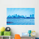 Miami city skyline silhouette background 