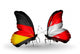 Two Butterflies with Flags Germany and Austria Wall Decal