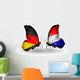 Two Butterflies with Flags Germany and Holland Wall Decal