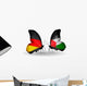 Two Butterflies with Flags Germany and Palestine Wall Mural