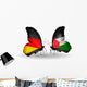 Two Butterflies with Flags Germany and Palestine Wall Mural