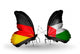 Two Butterflies with Flags Germany and Palestine Wall Mural