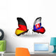 Two Butterflies with Flags Germany and Slovakia Wall Decal