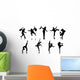 dance silhouettes Wall Mural