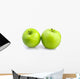 Two green apples on white background Wall Decal