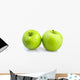 Two green apples on white background Wall Decal