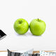 Two green apples on white background Wall Decal