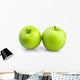 Two green apples on white background Wall Decal