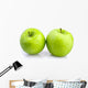 Two green apples on white background Wall Decal