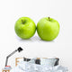 Two green apples on white background Wall Decal