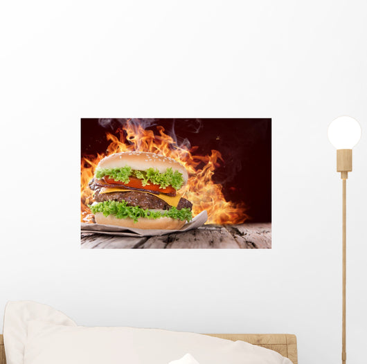 Delicious Hamburger on Wood 