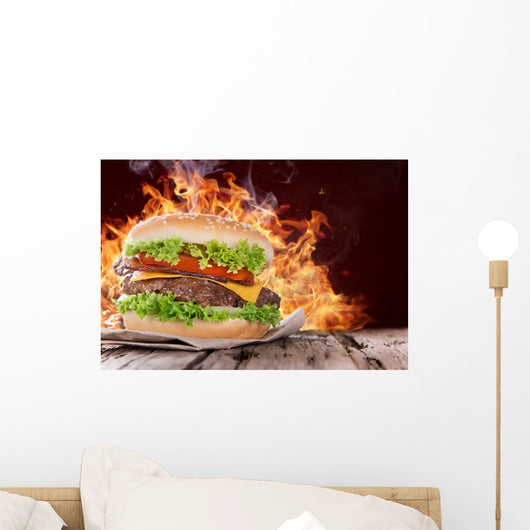 Delicious Hamburger on Wood 