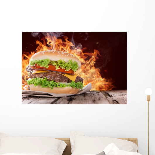 Delicious Hamburger on Wood 