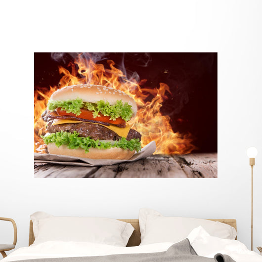 Delicious Hamburger on Wood 