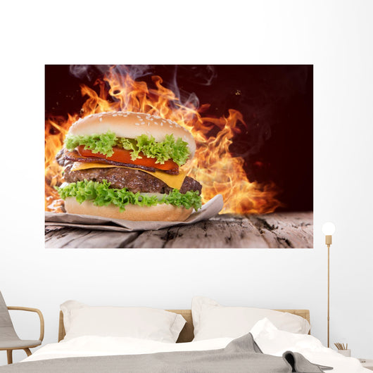 Delicious Hamburger on Wood 