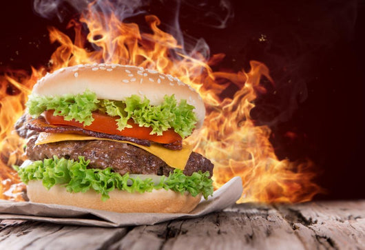 Delicious Hamburger on Wood 