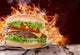 Delicious Hamburger on Wood 