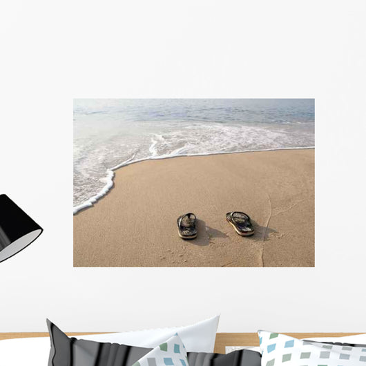 Pair Flip Flops Sand Wall Decal