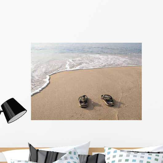 Pair Flip Flops Sand Wall Decal