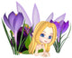 Cute Toon Purple Crocus Fairy, Lounging Wall Mural