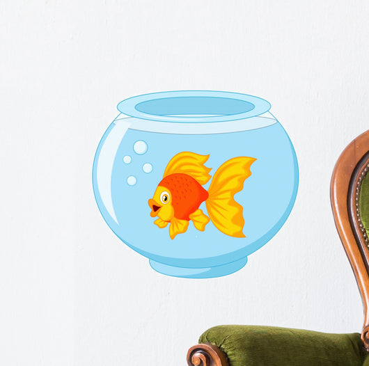 Gold fish in aquarium Wall Decal