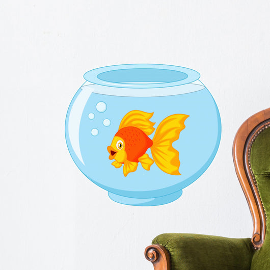Gold fish in aquarium Wall Decal