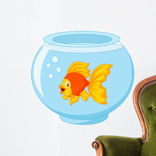 Gold fish in aquarium Wall Decal