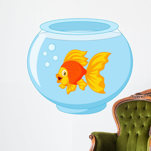 Gold fish in aquarium Wall Decal