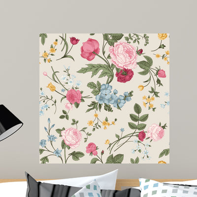 Seamless Vector Pattern with Wall Decal shown on a wall