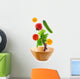 Assorted fresh vegetables falling into a wooden salad bowl Wall Decal