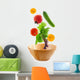 Assorted fresh vegetables falling into a wooden salad bowl Wall Decal