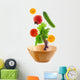 Assorted fresh vegetables falling into a wooden salad bowl Wall Decal