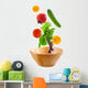 Assorted fresh vegetables falling into a wooden salad bowl Wall Decal