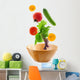 Assorted fresh vegetables falling into a wooden salad bowl Wall Decal