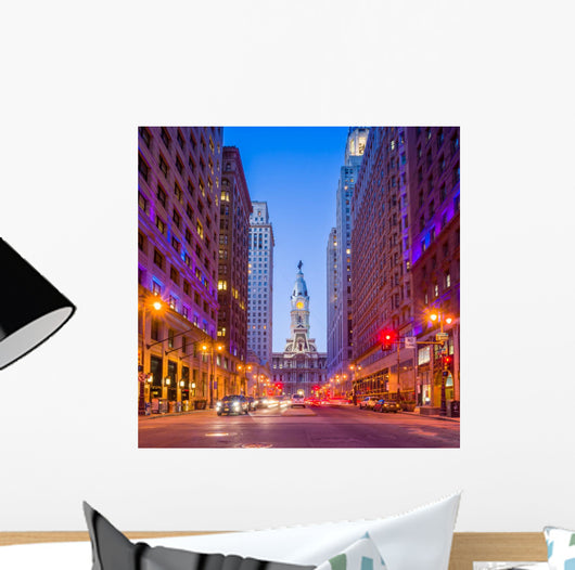 Philadelphia's landmark historic City Hall building Wall Mural