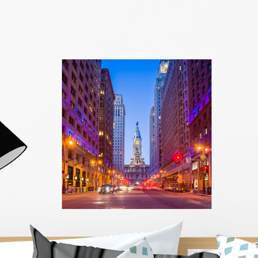 Philadelphia's landmark historic City Hall building Wall Mural