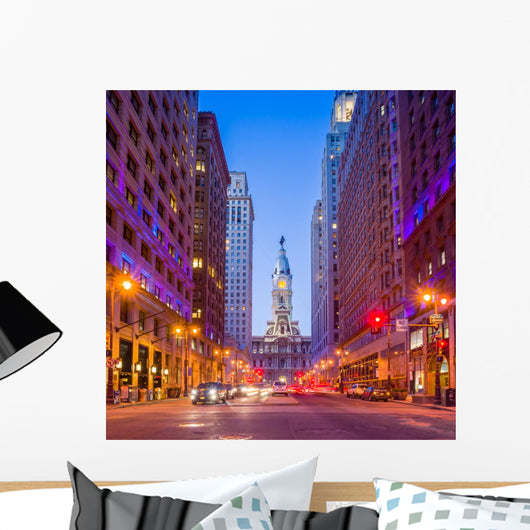Philadelphia's landmark historic City Hall building Wall Mural