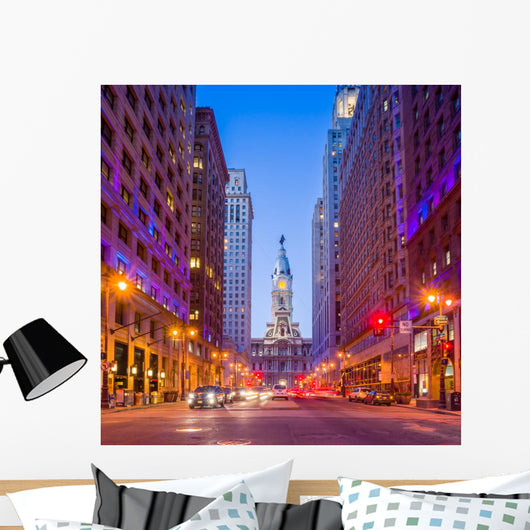 Philadelphia's landmark historic City Hall building Wall Mural