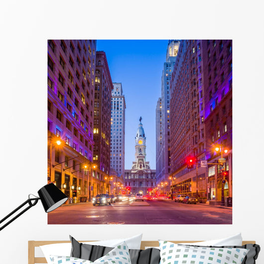 Philadelphia's landmark historic City Hall building Wall Mural