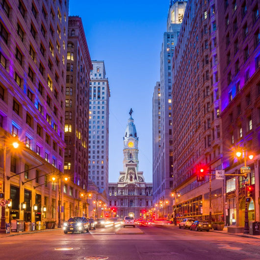 Philadelphia's landmark historic City Hall building Wall Mural