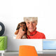 Woman and dachshund puppy Wall Decal