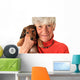 Woman and dachshund puppy Wall Decal