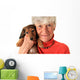 Woman and dachshund puppy Wall Decal