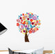 Vector Easter Tree with Eggs, Flowers, Birds Wall Decal