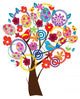 Vector Easter Tree with Eggs, Flowers, Birds Wall Decal