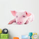 Pink Pig in Lying on His Stomach 