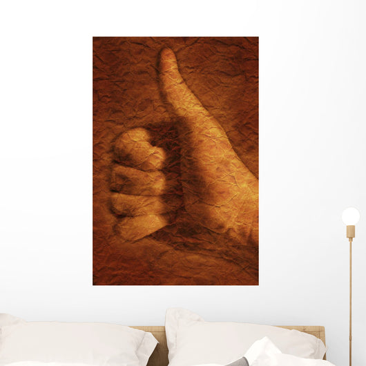 Hand With Thumbs Up Sign Wall Mural