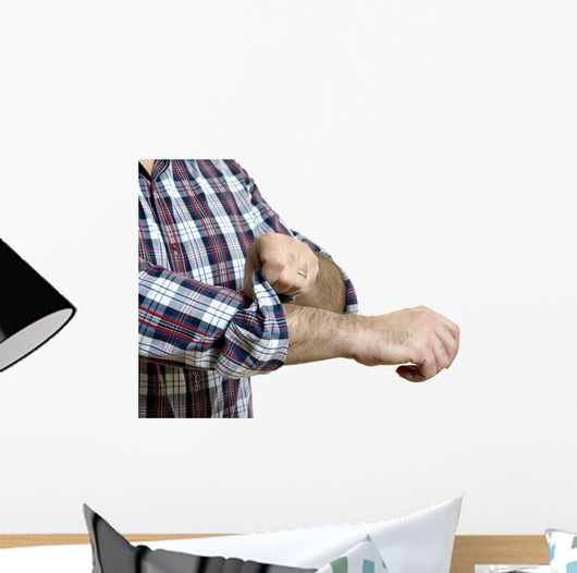 Man rolls up sleeves Wall Decal