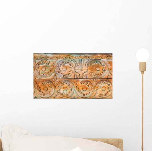 Rustic wooden ornament Wall Mural