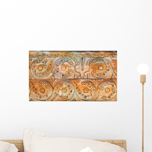Rustic wooden ornament Wall Mural